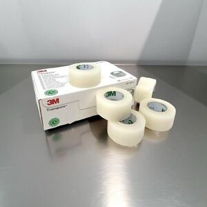 3M Transpore White-Clear Surgical / Medical Tape 9 Unused Rolls 1” x 10 Yds ea.